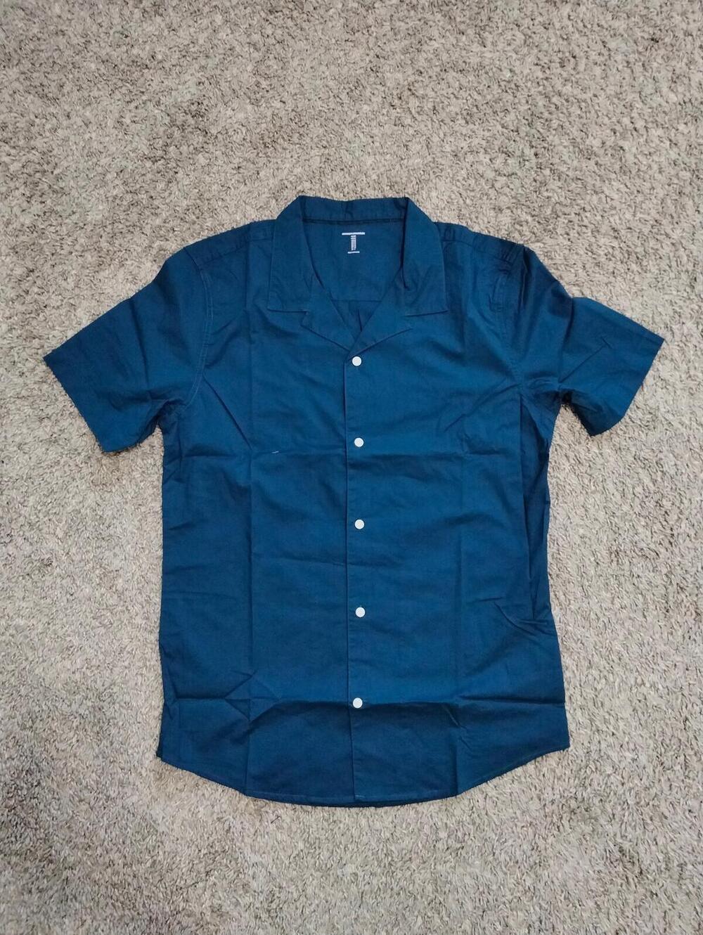 Men's Slim Fit Meduim Button Down Shirt Short Sleeve - New (NWT) - Blue